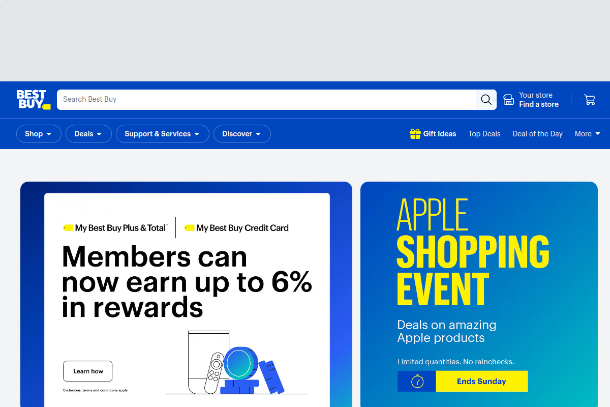 Best Buy homepage
