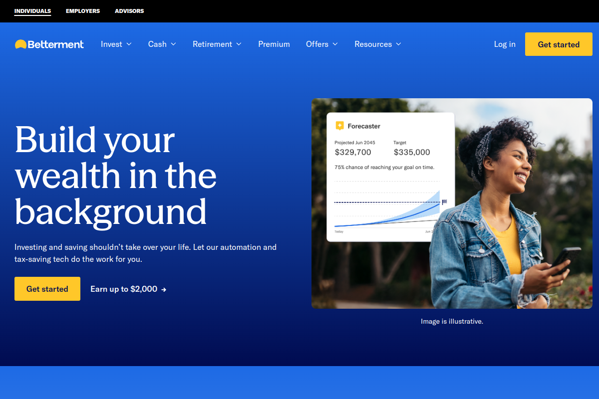 Betterment homepage