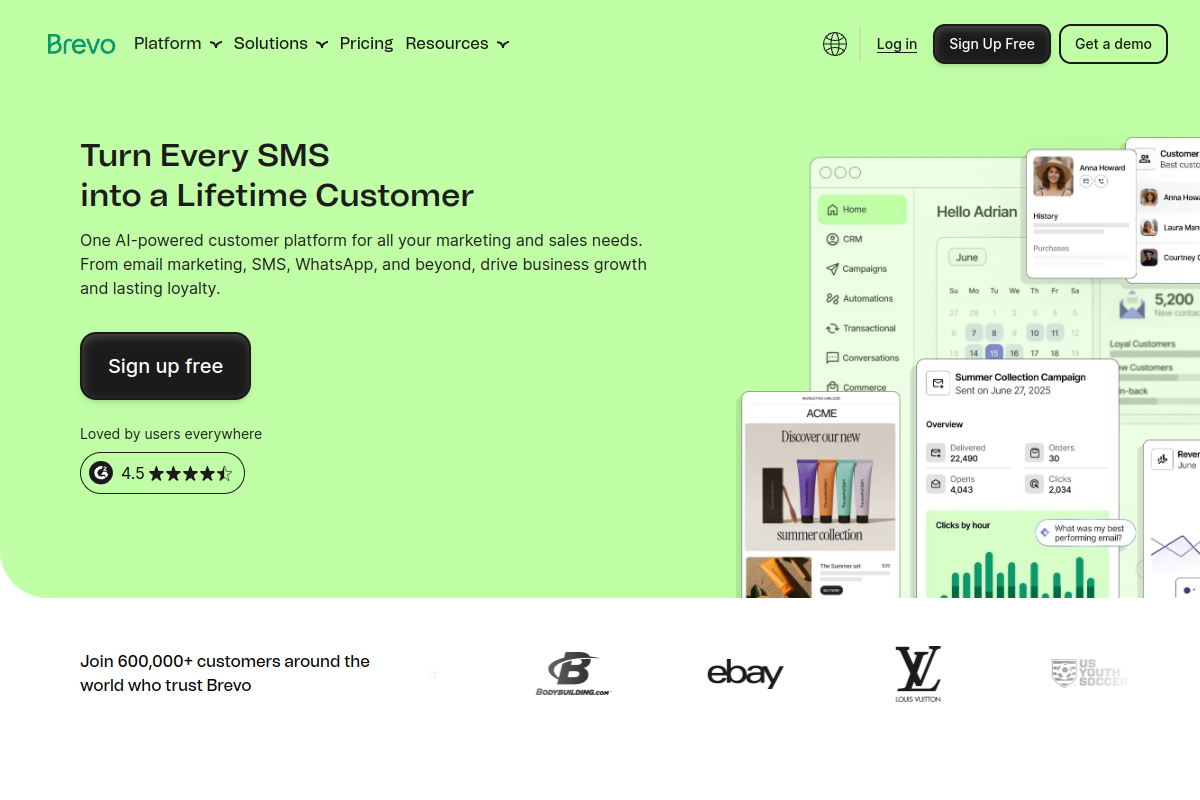 Brevo homepage