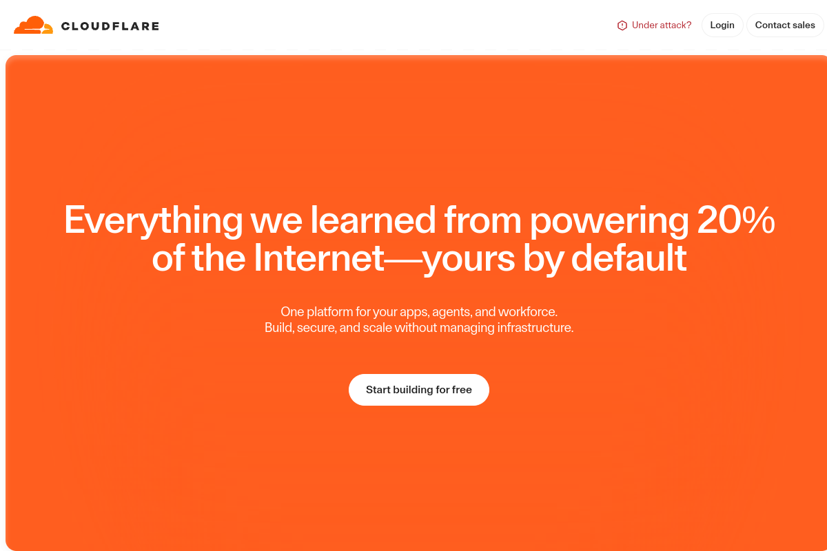 Cloudflare homepage