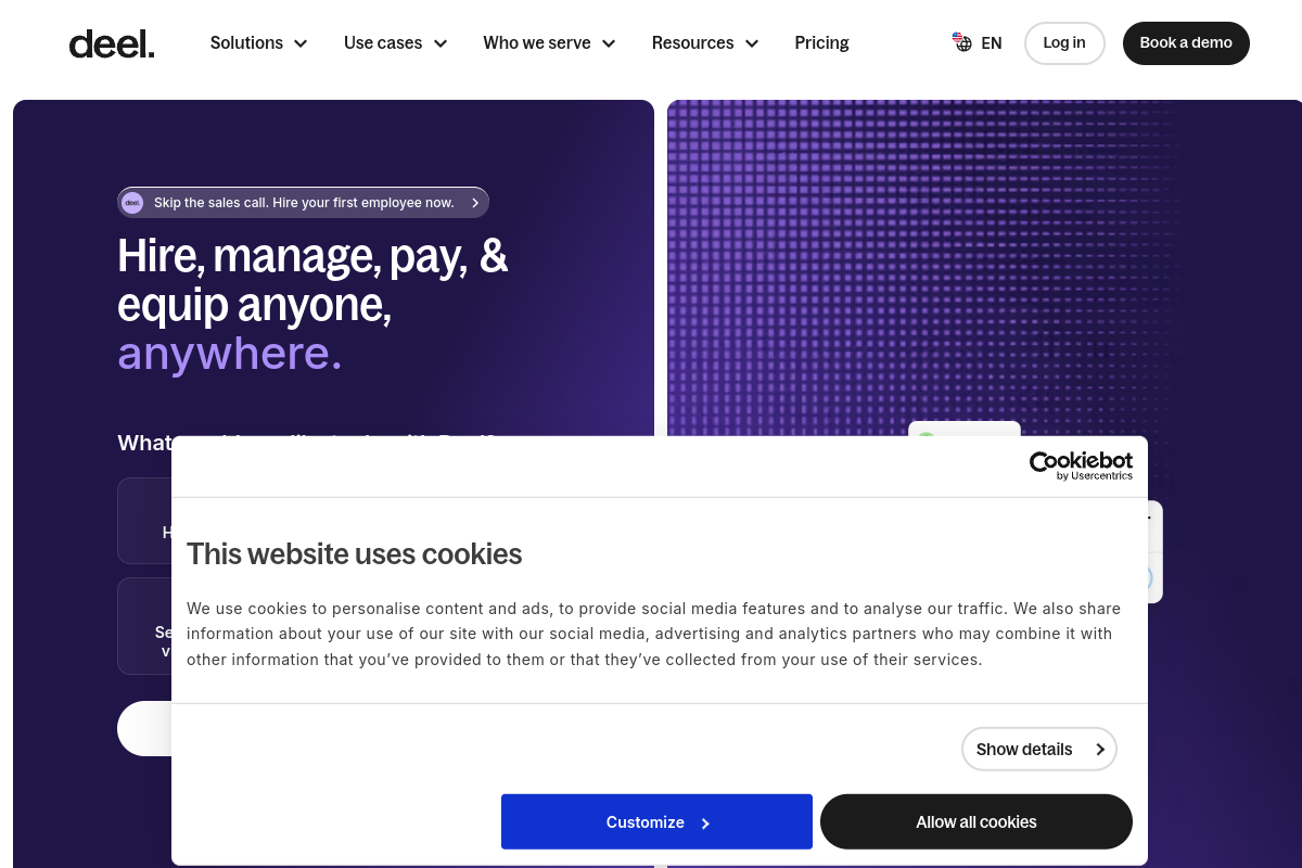 Deel homepage