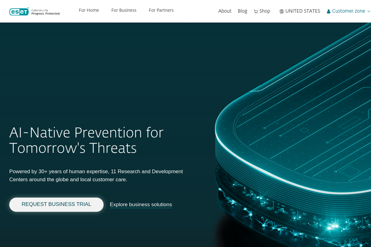 ESET HOME Security homepage
