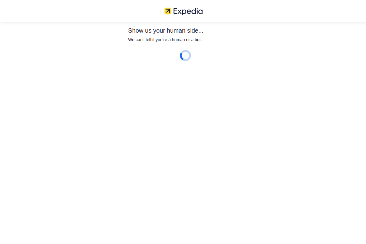 Expedia homepage