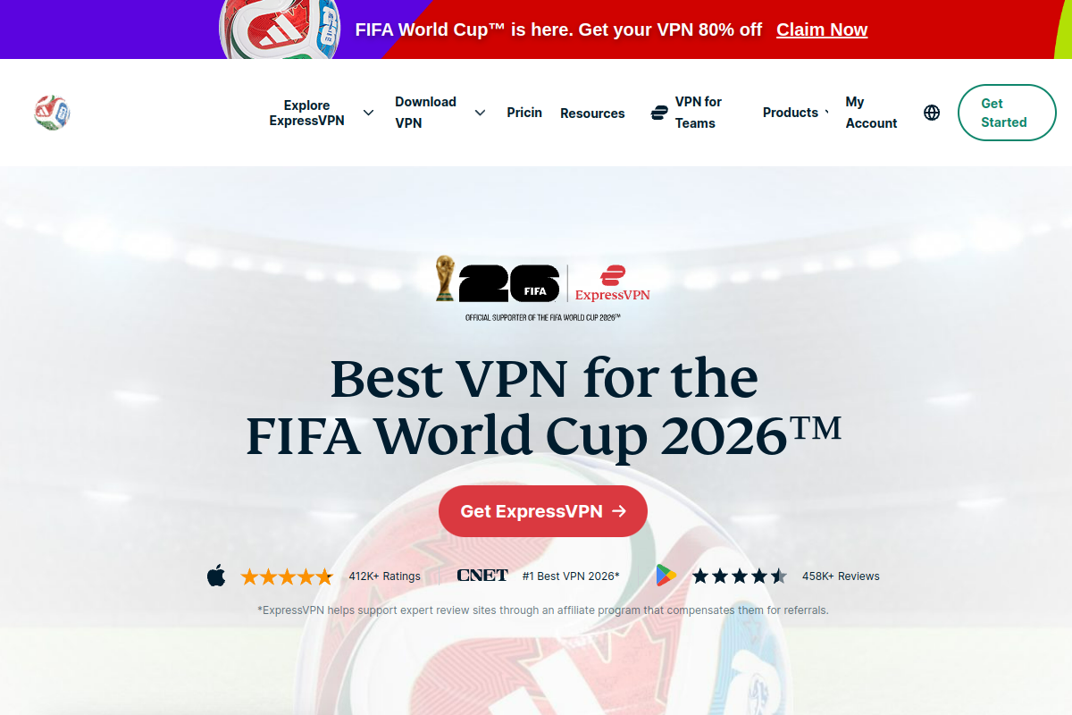 ExpressVPN homepage