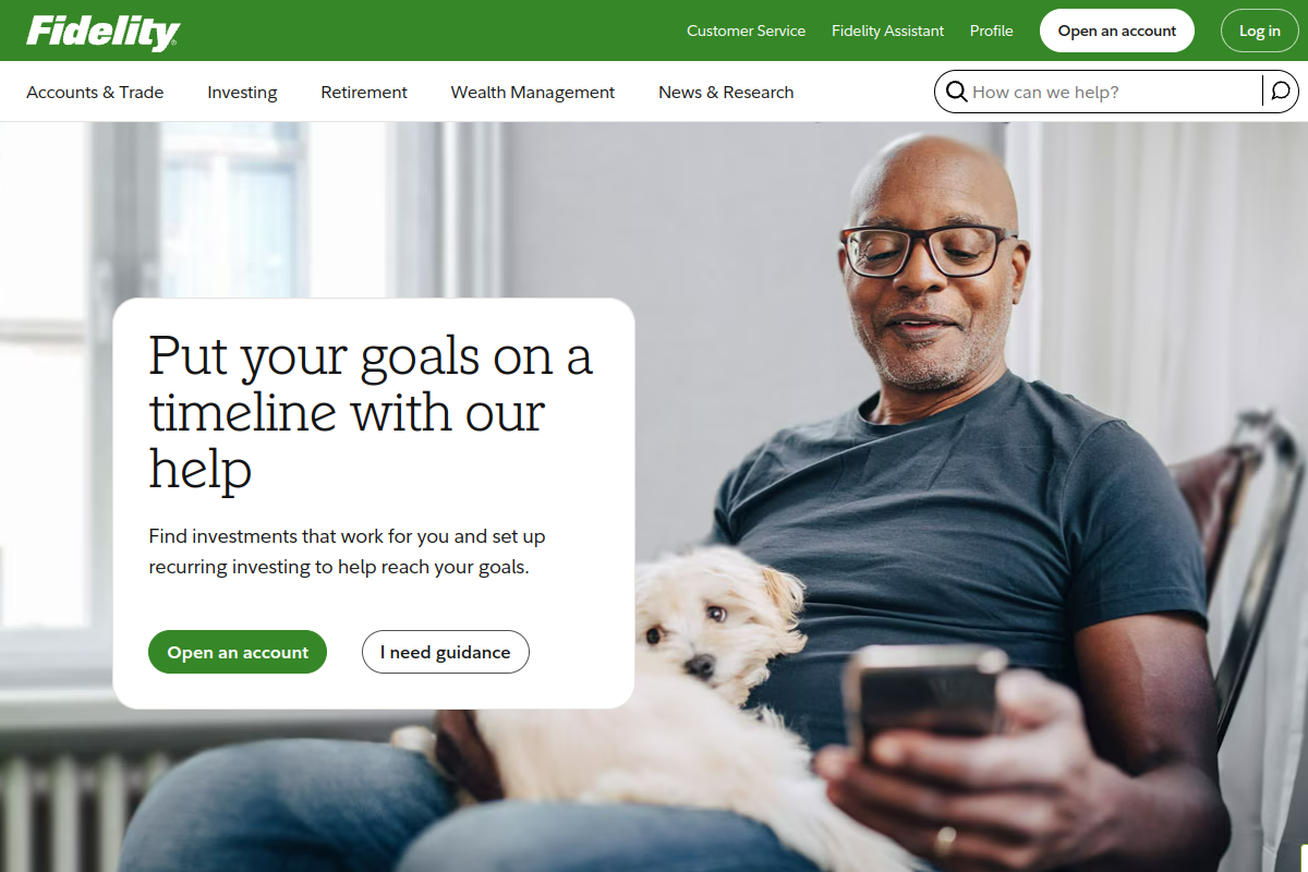 Fidelity Investments homepage