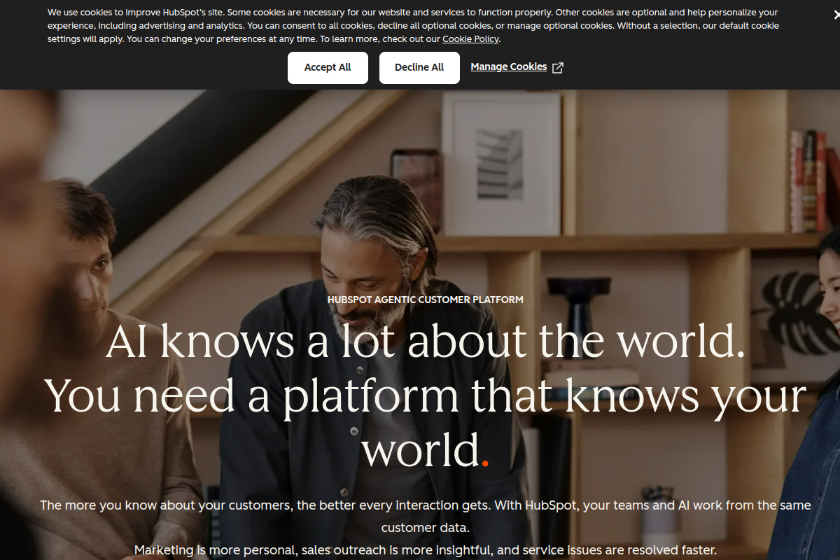 HubSpot homepage