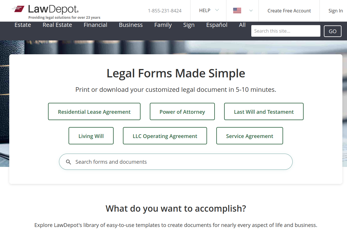 LawDepot homepage