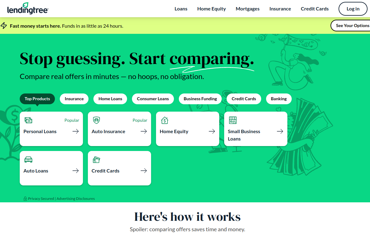 LendingTree homepage