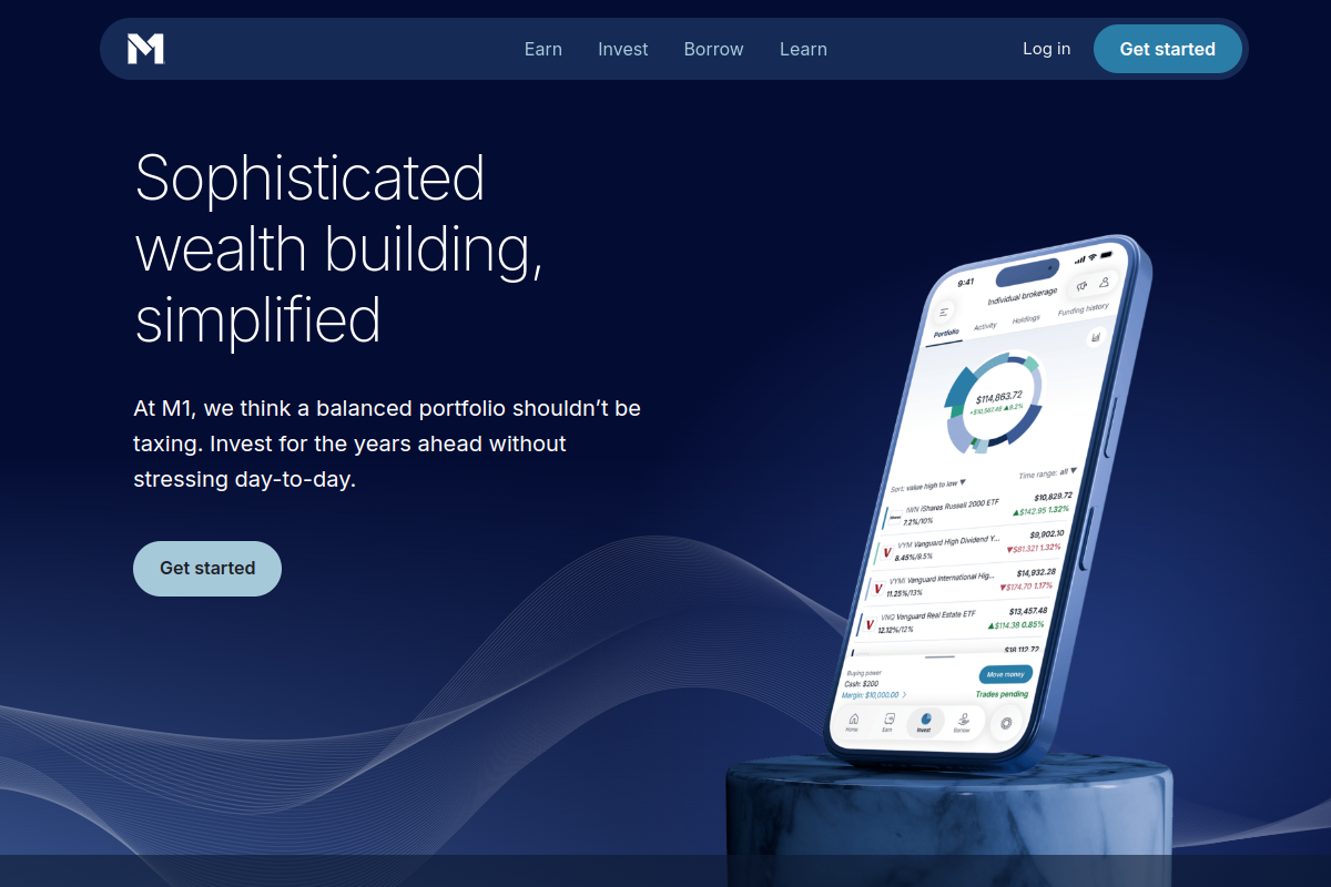 M1 Finance homepage
