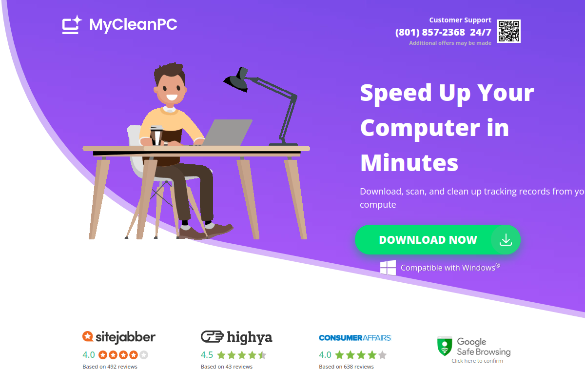 MyCleanPC homepage