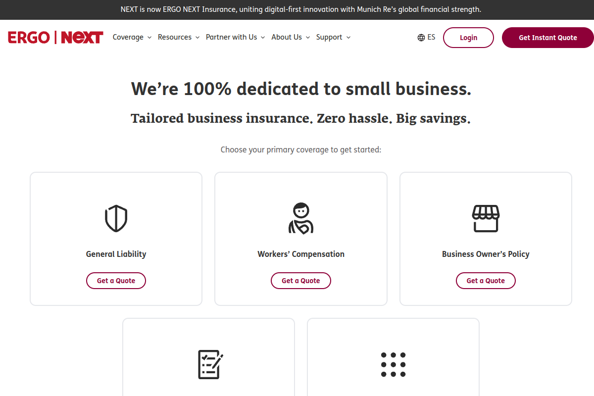Next Insurance homepage