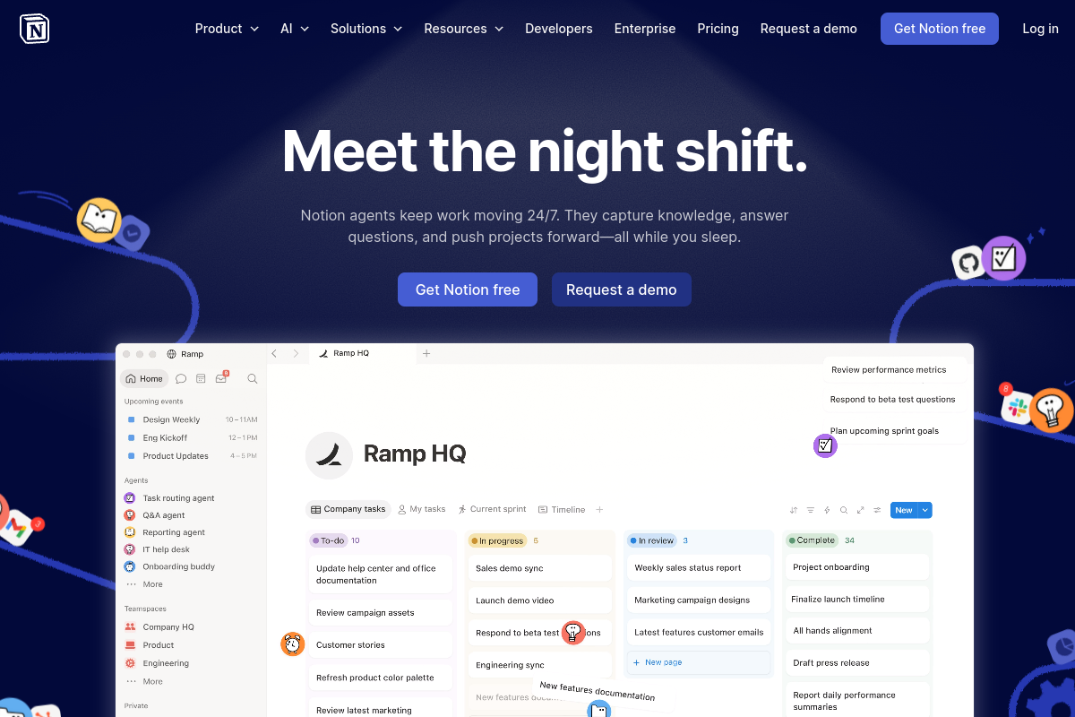 Notion homepage