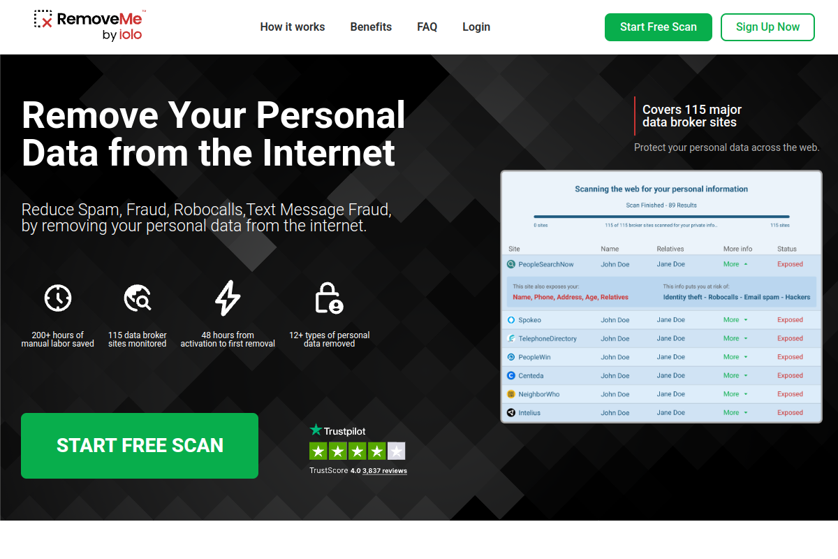 RemoveMe homepage