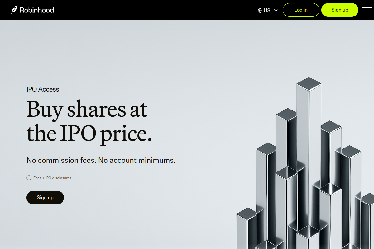 Robinhood homepage