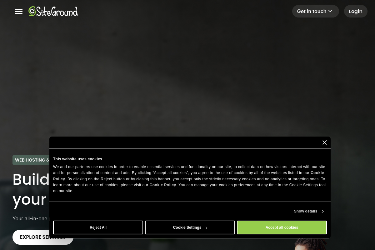 SiteGround homepage