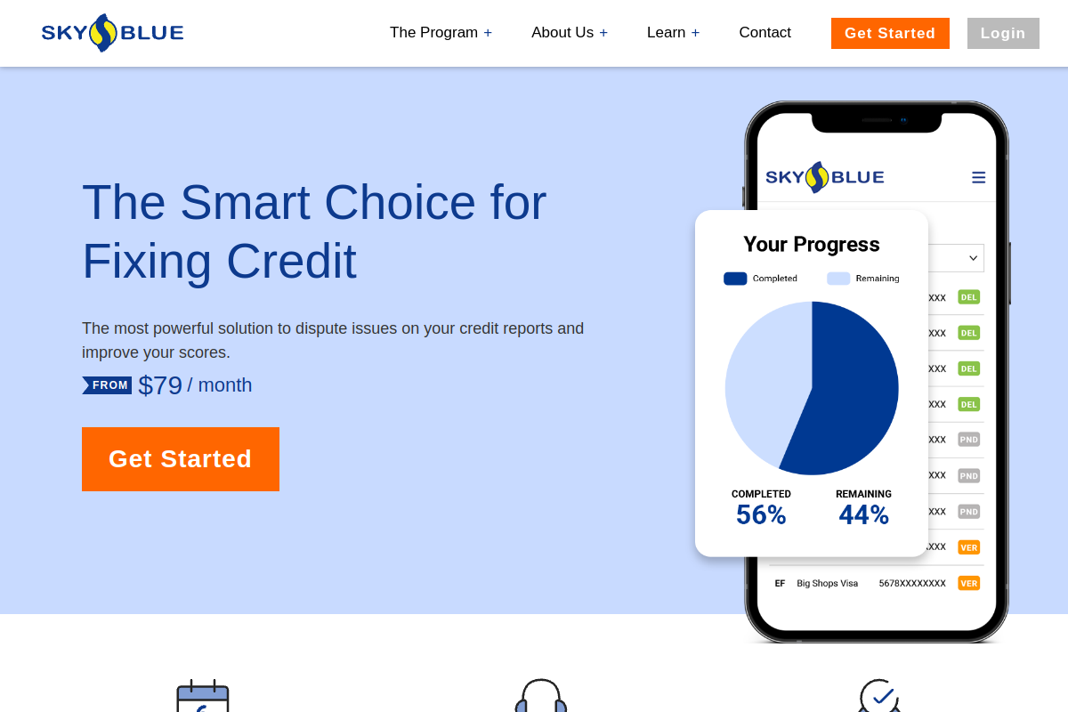 Sky Blue Credit homepage
