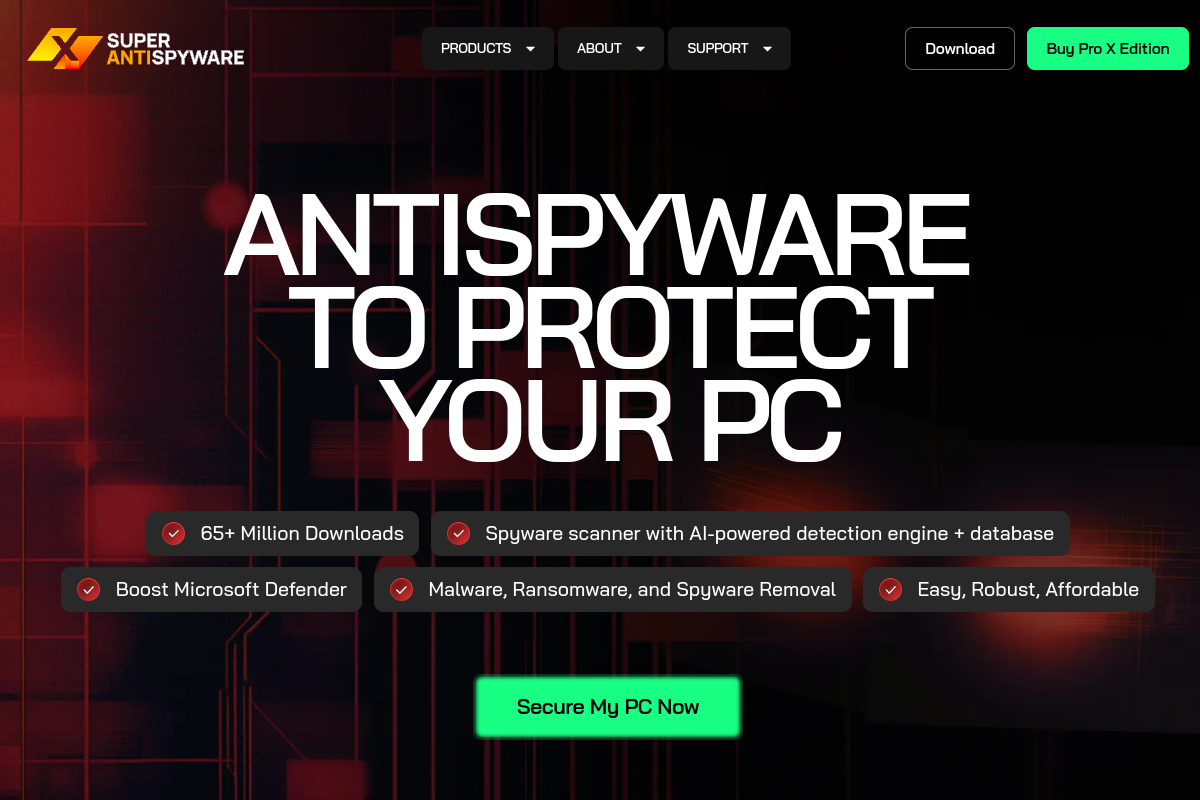 SUPERAntiSpyware homepage