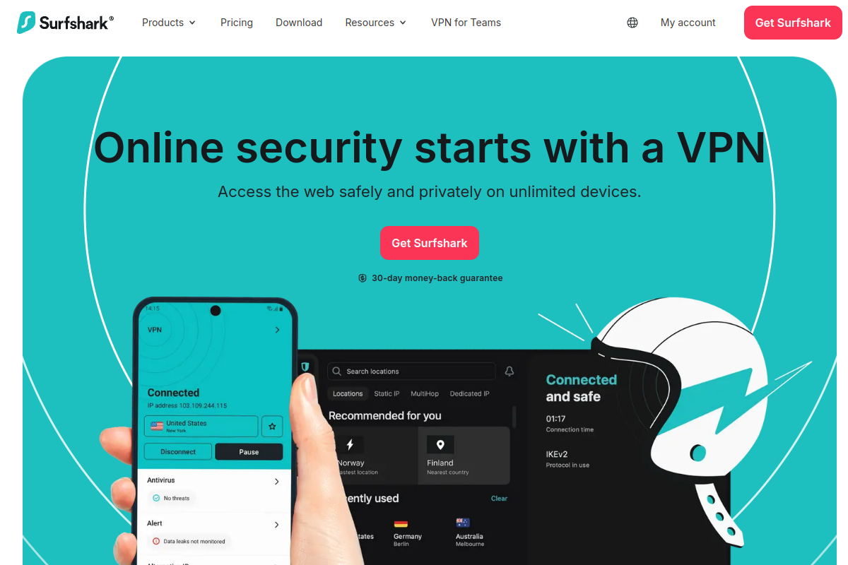 Surfshark homepage