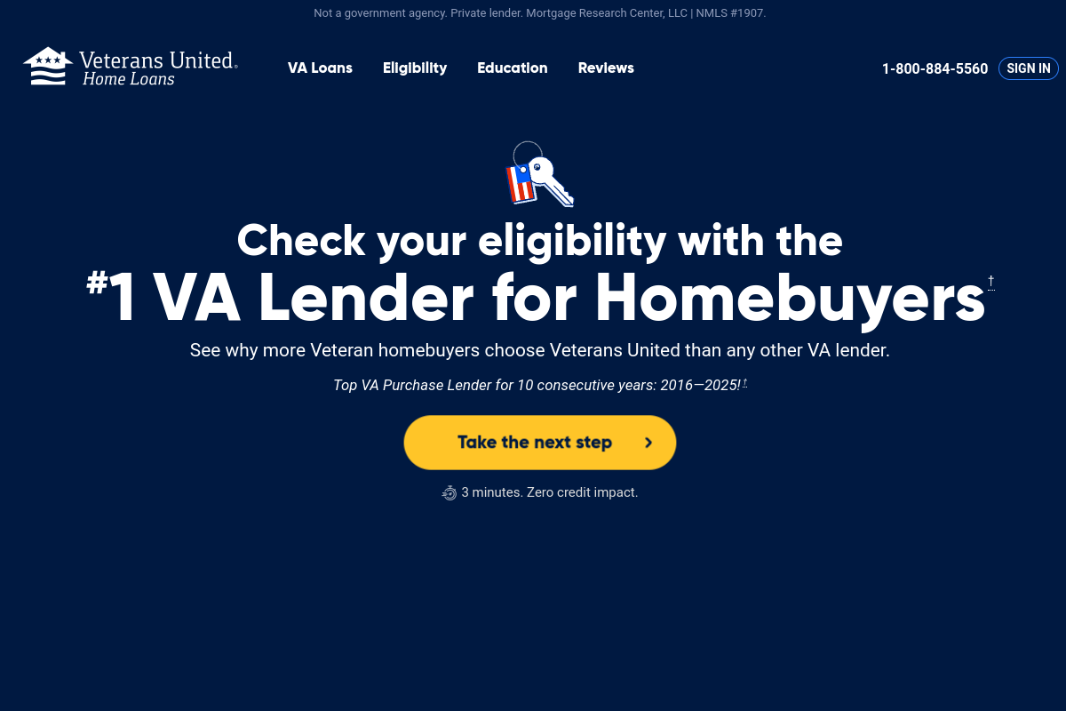 Veterans United homepage