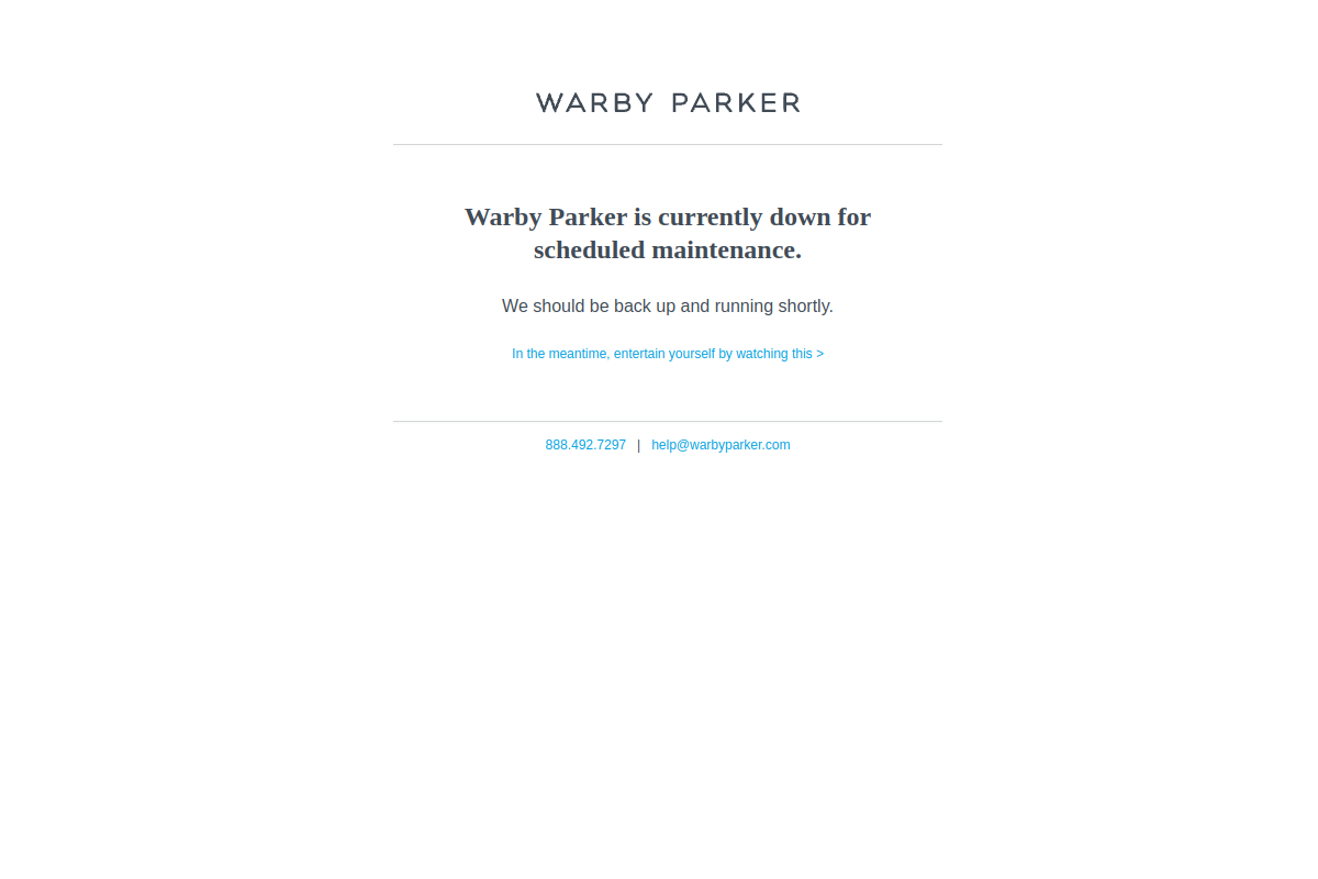 Warby Parker homepage