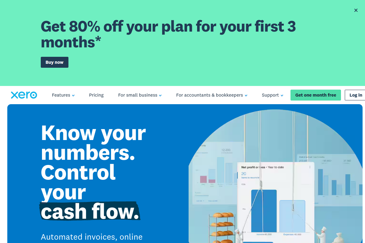 Xero homepage